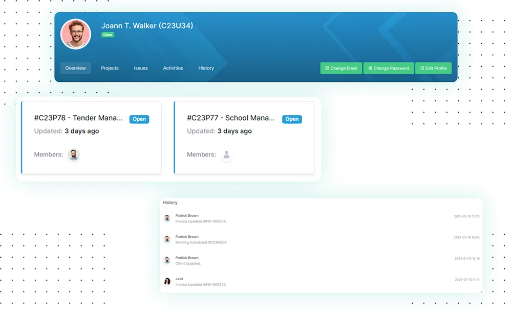 Client Data and History