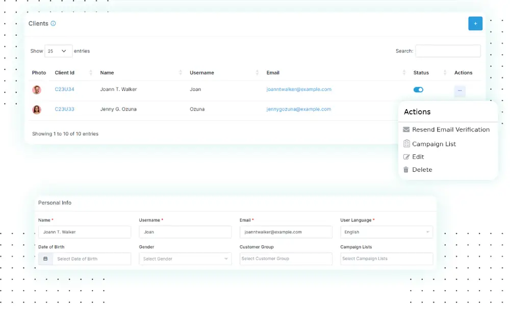 Customizable Client Profiles