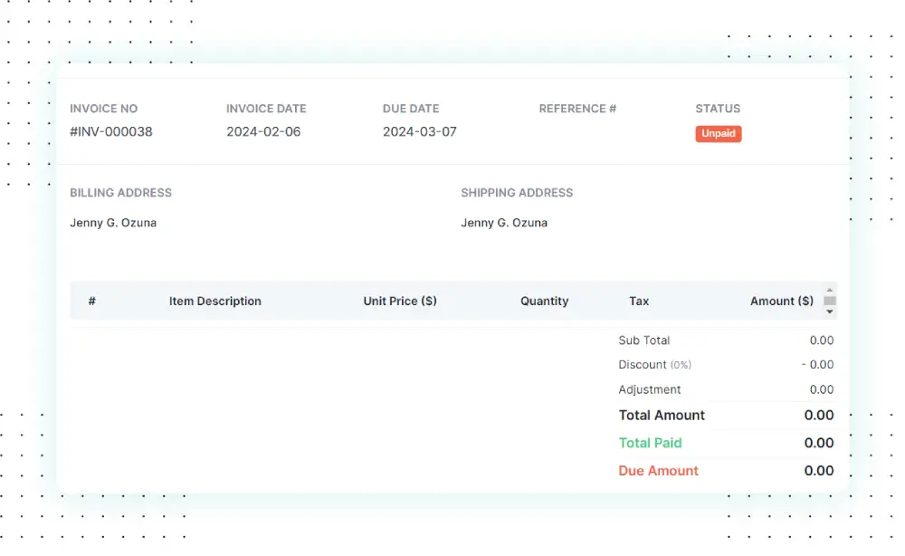 Integration with Invoicing
