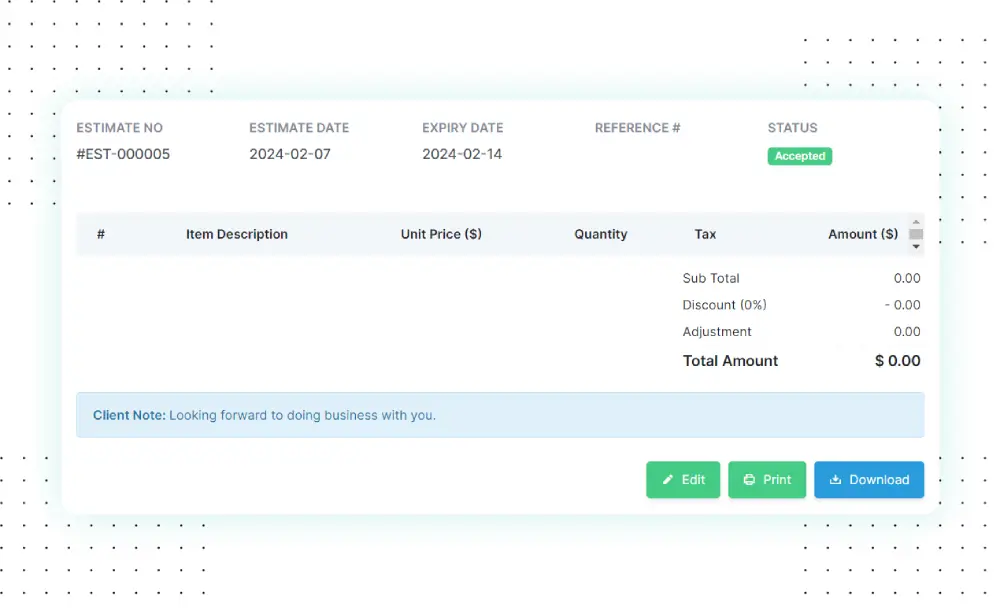 Transparent Cost Breakdown